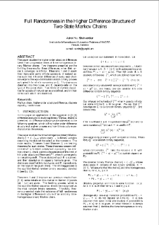 Full Randomness in the Higher Difference Structure ofTwo-State Markov Chains