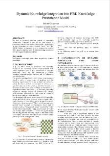 Dynamic Knowledge Integration into HBD KnowledgePresentation Model
