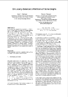 On Locally-Balanced 2-Partitions of Some Graphs