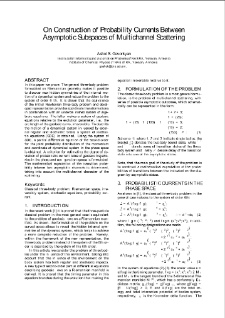 On Construction of Probability Currents BetweenAsymptotic Subspaces of Multichannel Scattering