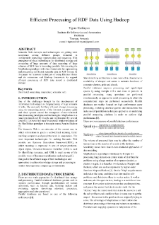 Efficient Processing of RDF Data Using Hadoop
