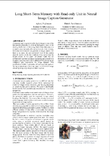 Long Short-Term Memory with Read-only Unit in NeuralImage Caption Generator