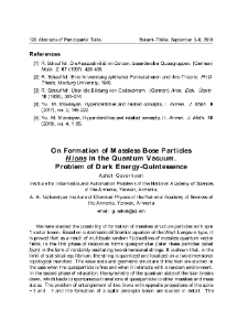 On Formation of Massless Bose ParticlesHions in the Quantum Vacuum.Problem of Dark Energy-Quintessence