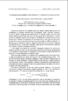 DIVERGENCE MEASURES FOR COMMUNITY DETECTION EVALUATION