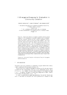 f-Divergence measures for evaluation in community detection