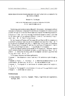 Some remarks on manoussakis’ conjecture for a digraph tobe hamiltonian