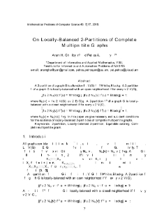 On Locally-Balanced 2-Partitions of Complete Multipartite Graphs