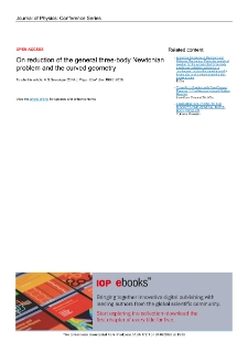 On reduction of the general three-body Newtonianproblem and the curved geometry