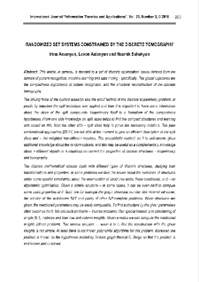 Randomized set systems constrained by the discrete tomography