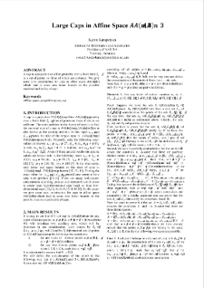 Large Caps in Affine Space AG(n,3)