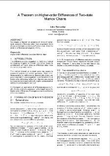 A Theorem on Higher-order Differences of Two-stateMarkov Chains