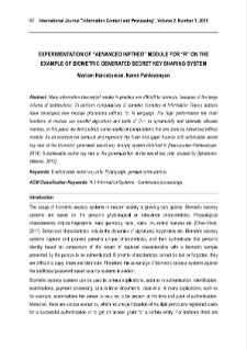 Experimentation of “advanced inftheo” module for “r” on the example of biometric generated secret key sharing systemExperimentation of “advanced inftheo” module for “r” on the example of biometric generated secret key sharing system