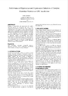 Performance of Eigenvalues and Eigenvectors Solutions of Complex Hermitian Matrices on GPU Accelerator