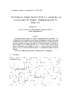 The Shannon Cipher System With Correlated SourceOutputs and Wiretapper Guessing Subject toDistorion