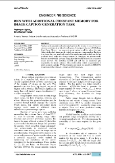 RNN with additional constant memory for image caption generation task