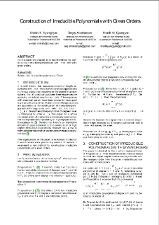 Construction of Irreducible Polynomials with Given Orders