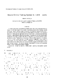Secure Online Testing System for LMS Moodle