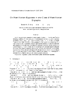 On Hamiltonian Bypasses in one Class of HamiltonianDigraphs