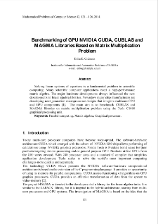 Benchmarking of GPU NVIDIA CUDA, CUBLAS and MAGMA Libraries Based on Matrix MultiplicationProblem