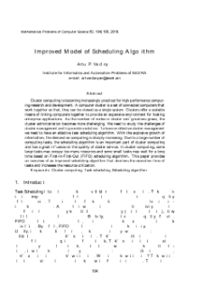 Improved Model of Scheduling Algorithm