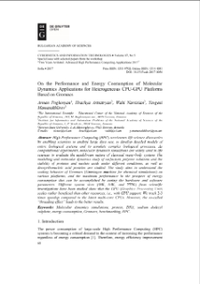 On the Performance and Energy Consumption of Molecular Dynamics Applications for Heterogeneous CPU-GPU Platforms Based on Gromacs