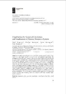 Cloud Service for Numerical Calculations and Visualizations of Photonic Dissipative Systems