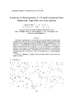 Detection of Heterogeneity in Three-Dimensional DataSequences: Algorithm and Applications