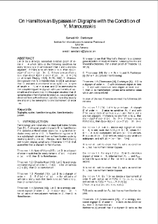 On Hamiltonian Bypasses in Digraphs with the Condition ofY. Manoussakis