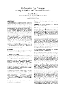 On Spanning Tree ProblemsArising in Optical and Terminal Networks