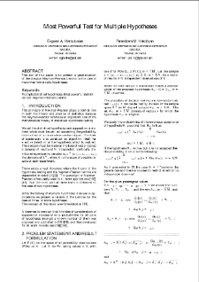 Most Powerful Test for Multiple Hypotheses
