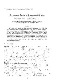 On Longest Cycles in 2-connected Graphs