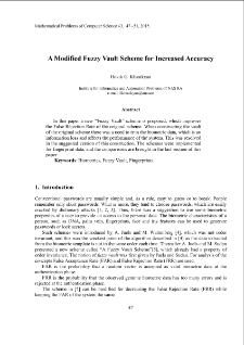 A Modified Fuzzy Vault Scheme for Increased Accuracy