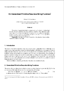 On Generalized Primitive Recursive String Functions