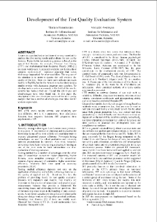 Development of the Test Quality Evaluation System