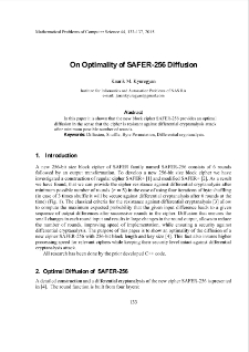 On Optimality of SAFER-256 Diffusion