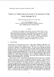 Results of Performance Analysis of Advanced InftheoNew Package for R