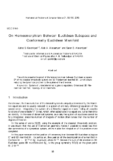 On Homeomorphism Between Euclidean Subspace andConformally Euclidean Manifold
