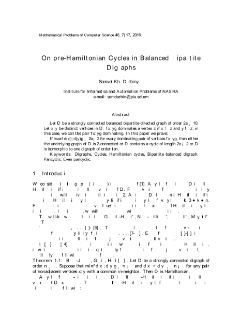 On pre-H amiltonian Cycles in Balanced BipartiteDigraphs