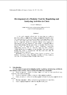 Development of a Modular Tool for Regulating and Analyzing Activities in Chess