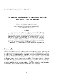 Development and Implementation of Some Advanced Web Server Protection Methods