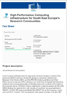 HP SEE - High-Performance Computing Infrastructure for South East Europe’s Research Communities