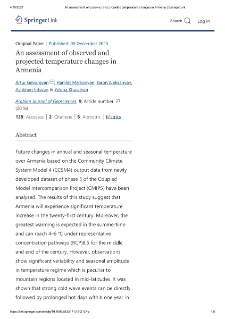An assessment of observed and projected temperature changes in Armenia