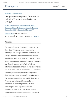Comparative analysis of the scientific output of Armenia, Azerbaijan and Georgia