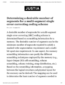 Determining a Desirable Number of Segments for a Multi-Segment Single Error Correcting Coding Scheme.