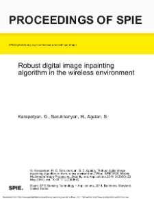 Robust digital image inpainting algorithm in the wireless environment