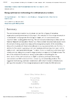 Energy optimization methodology for e‐infrastructure providers