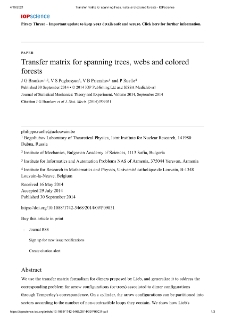 Transfer matrix for spanning trees, webs and colored forests