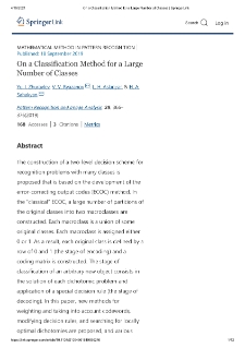 On a Classification Method for a Large Number of Classes