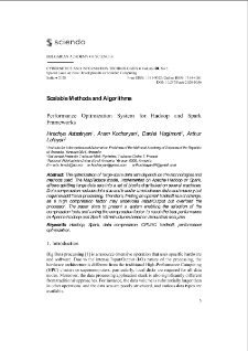 Performance Optimization System for Hadoop and Spark Frameworks