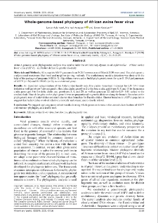 Whole-genome-based phylogeny of African swine fever virus